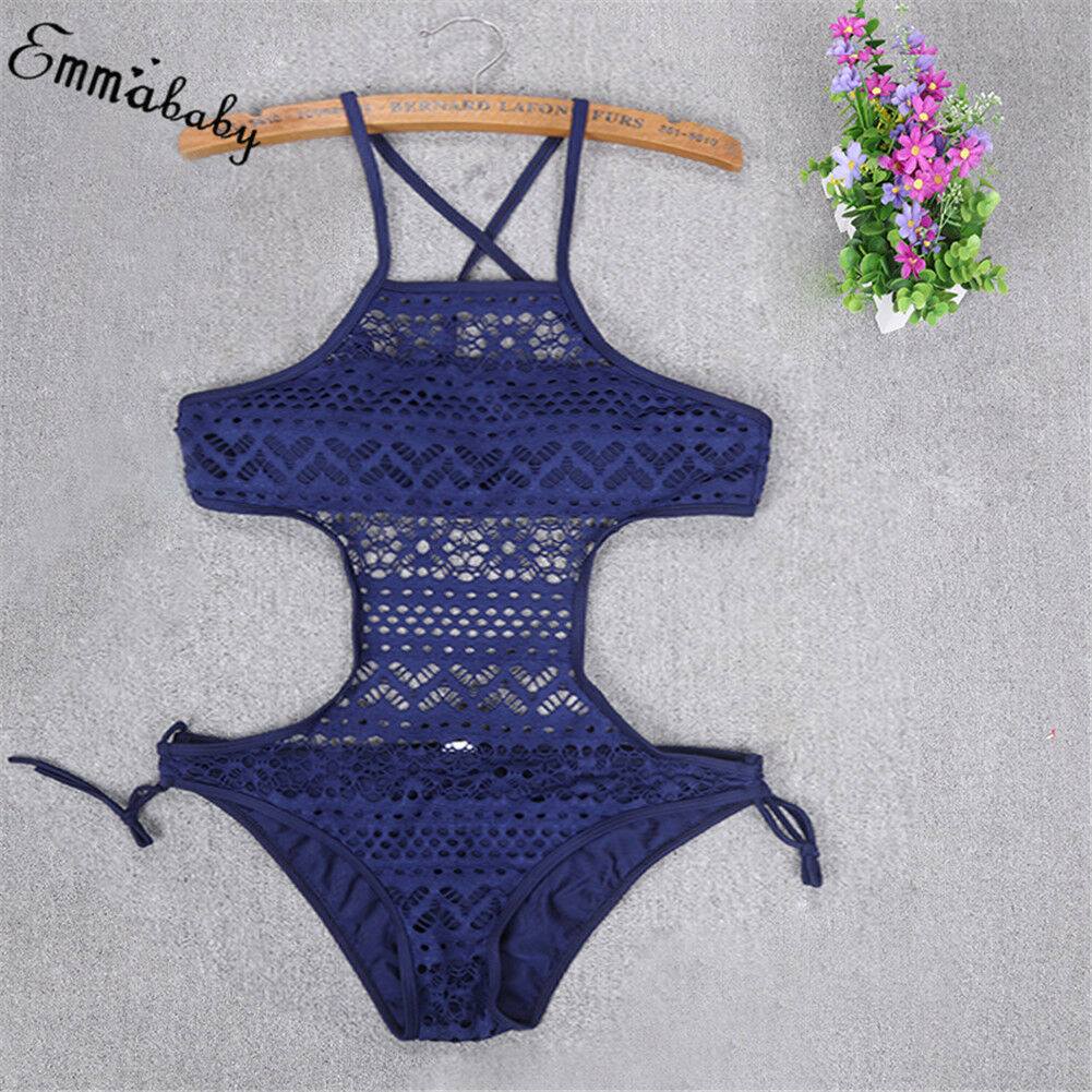 One-piece Sexy Hollow Out Lace Swimsuit Ladies Floral Monokini Swimwear Push-Up Bikini Bathing Suit Bodysuit Clothes