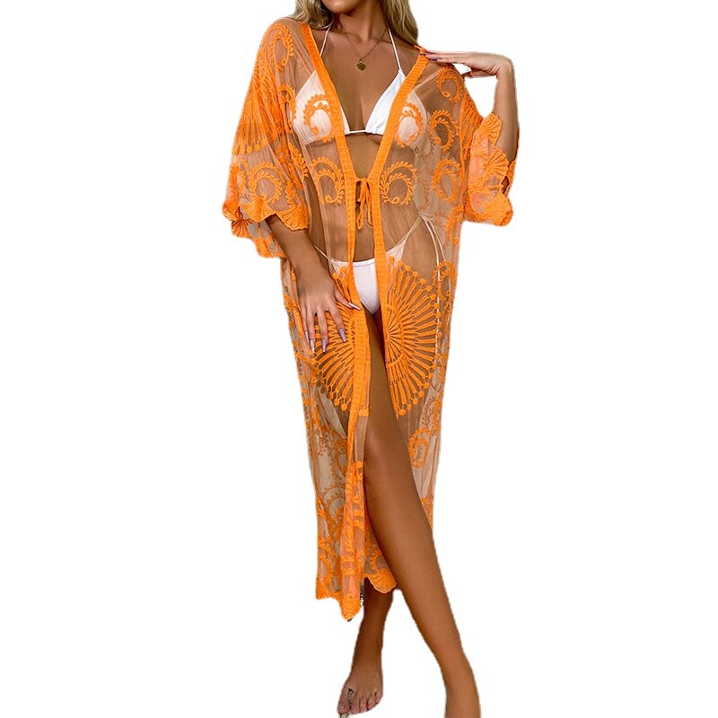 One-pieces Fashion Summer Plage See Through Swimsuit Cover Ups Sexy Pareo