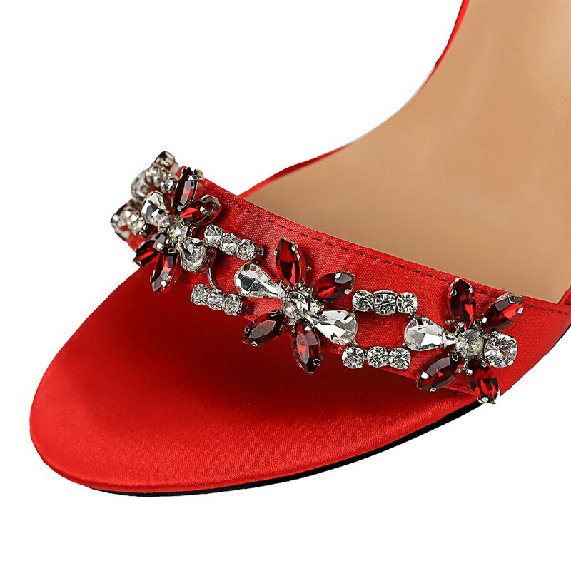 Open Toe Rhinestones Sandals Women 2024 - Sexy High Heels Sandals Female Shoes Summer Heeled Sandals