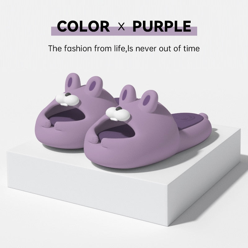Original Cute Cartoon Radish Rabbit Soft Sole Indoor Anti-skid Thick Sole Sandals Summer Home EVA Slippers Outdoor Slippers Purple