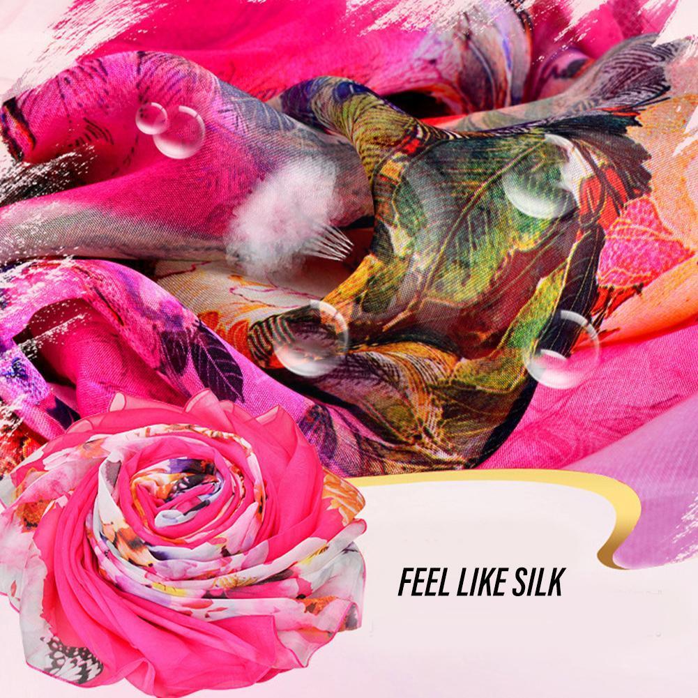 Oversize Sunscreen Pareo Beach Shawl Summer Chiffon Prints Flower Ladies Foulard Silk Muffler Female Scarves Women Scarf Ba S7H8