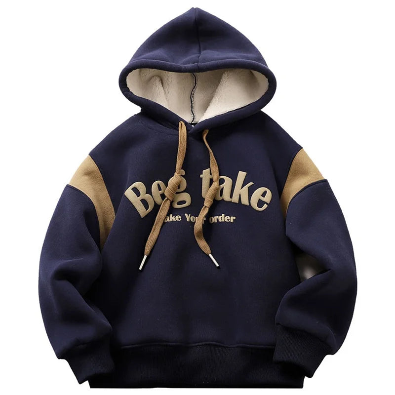 Padded Thick Sweatshirt Coat Winter Big Kids Clothes Warm Hoodie Baby Boys Girls Letter Print Hooded Pullover Casual Tops 4-12Y