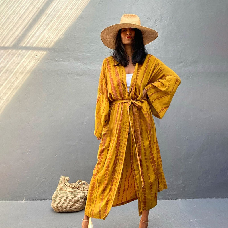 Para Praia 9 Colors Bikini Cover Ups Beachwear Kimono Beach Robe
