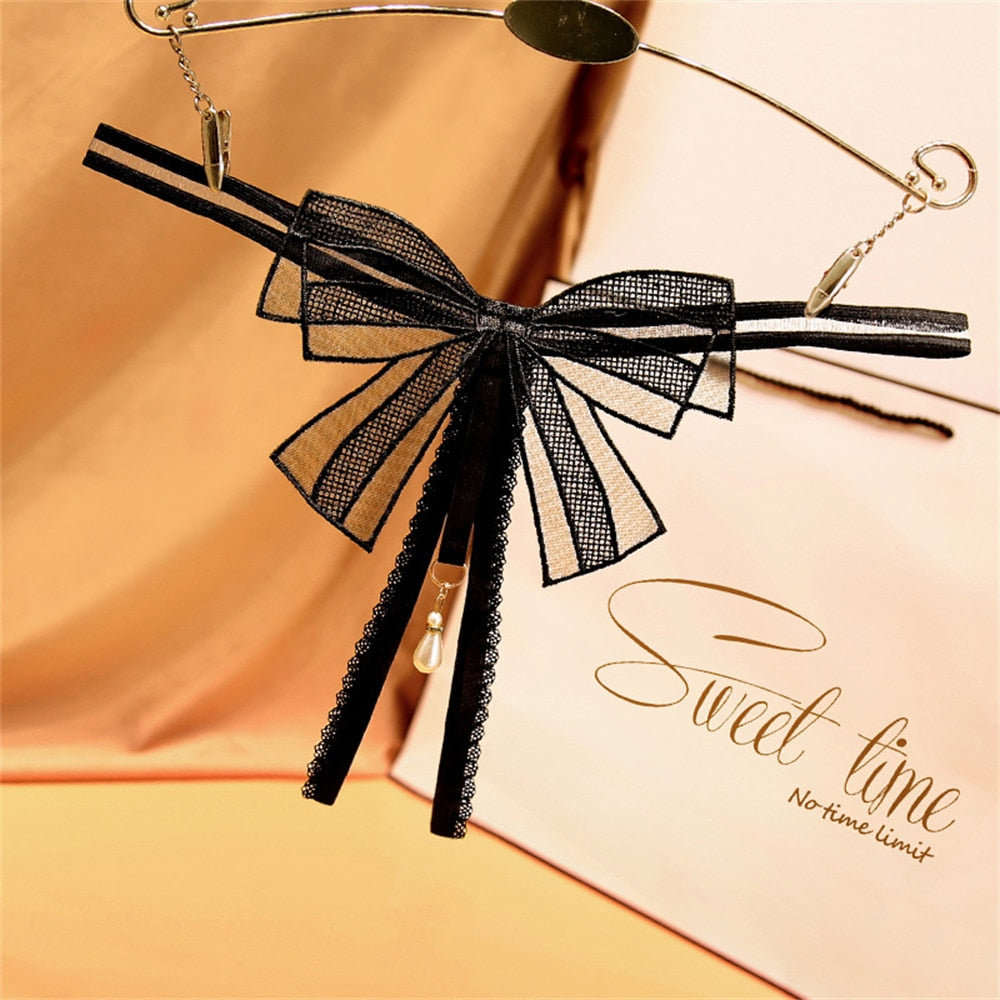 Pearl Pendant Sexy Crotchless Panties