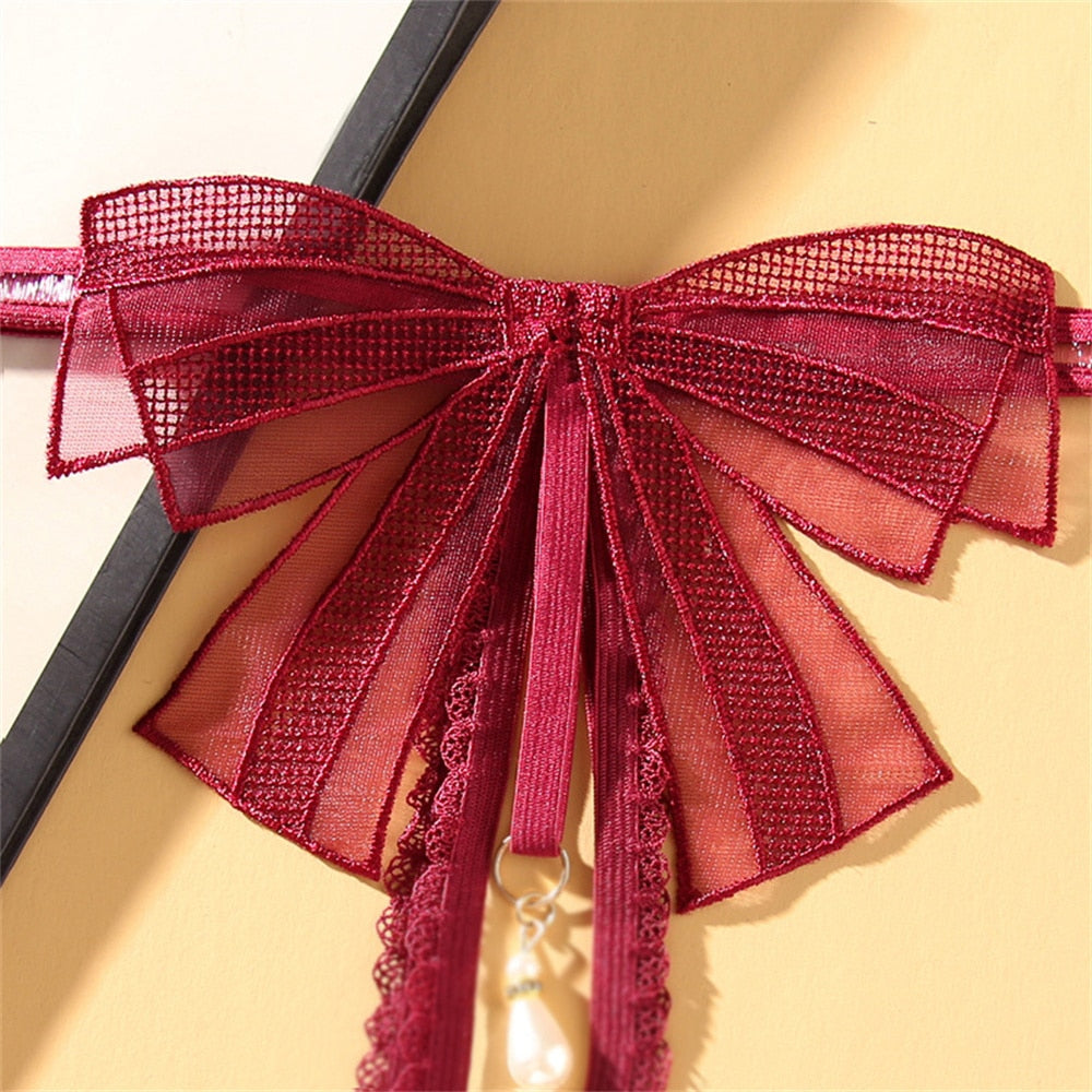 Pearl Pendant Sexy Crotchless Panties