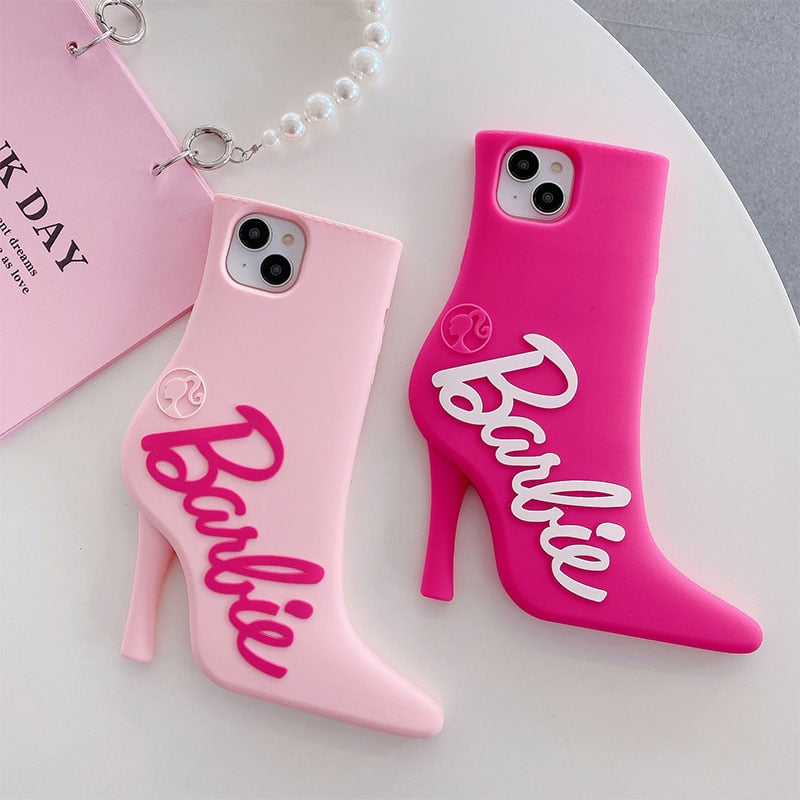 Personality Barbie High Heels Smartphone Shell Y2K Girls Iphone 14Promax Case Fashion Women Soft 13 12 Xr Cell Holder Ins Gifts AMAIO