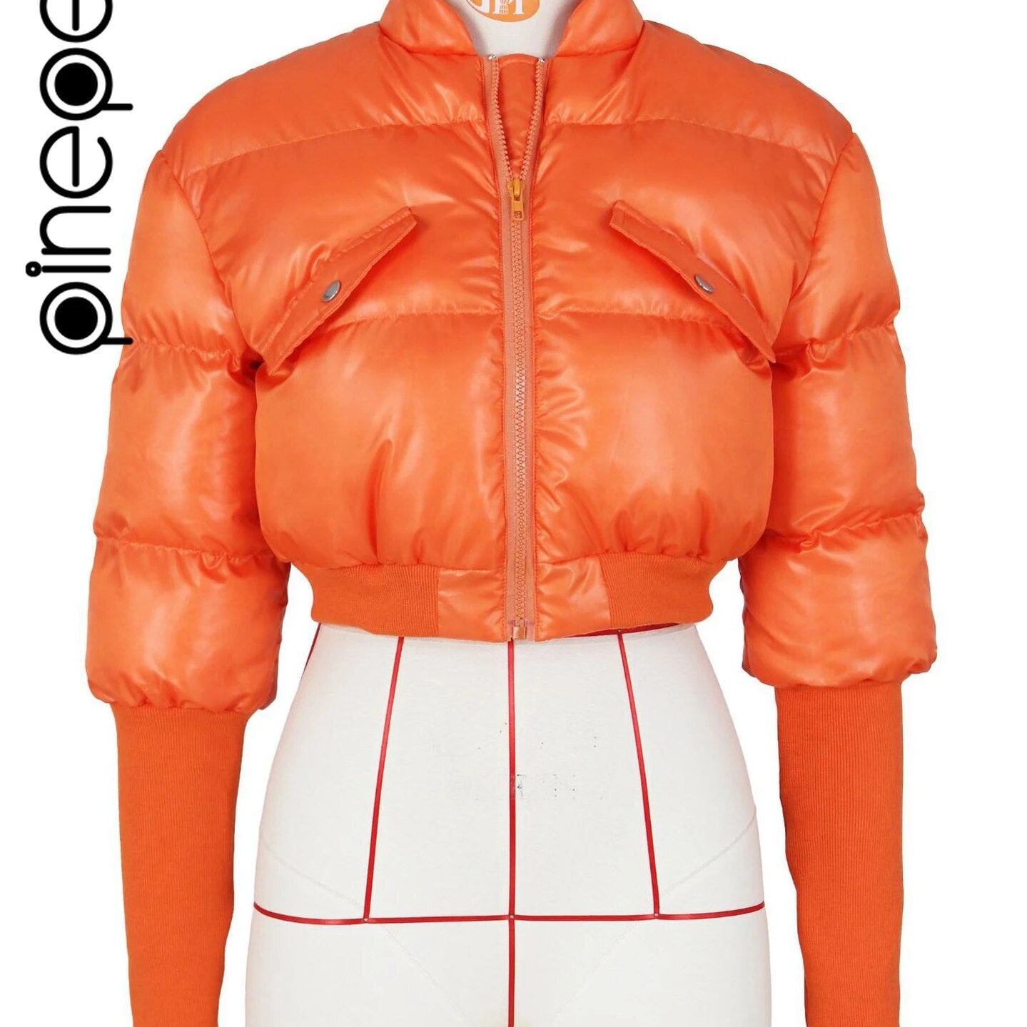 PinePear Thick Women Parkas 2024 Winter Warm Puffy Cropped Coats Cotton Padded Stand Collar Short Jackets Fashion Female Clothes