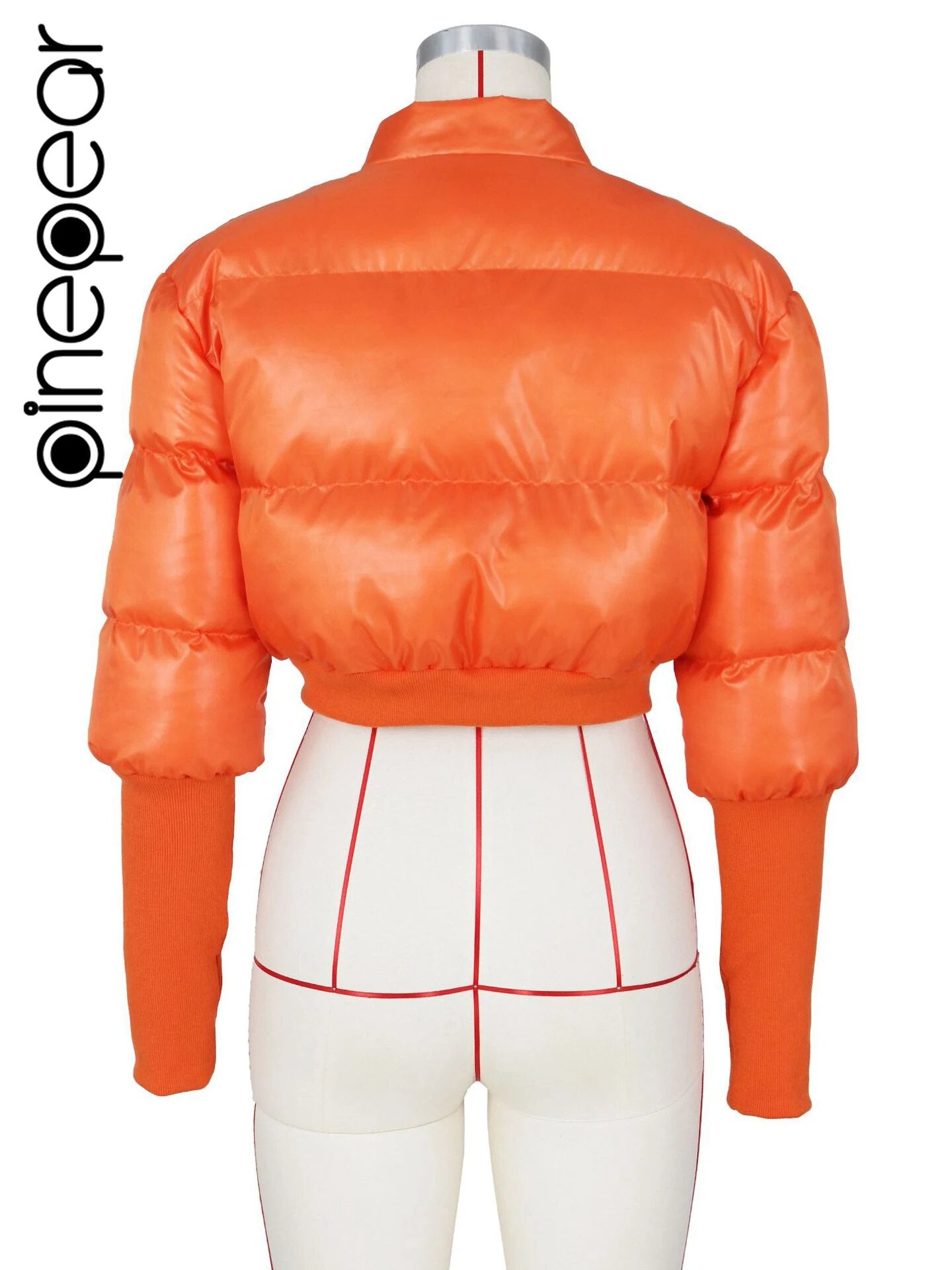 PinePear Thick Women Parkas 2024 Winter Warm Puffy Cropped Coats Cotton Padded Stand Collar Short Jackets Fashion Female Clothes