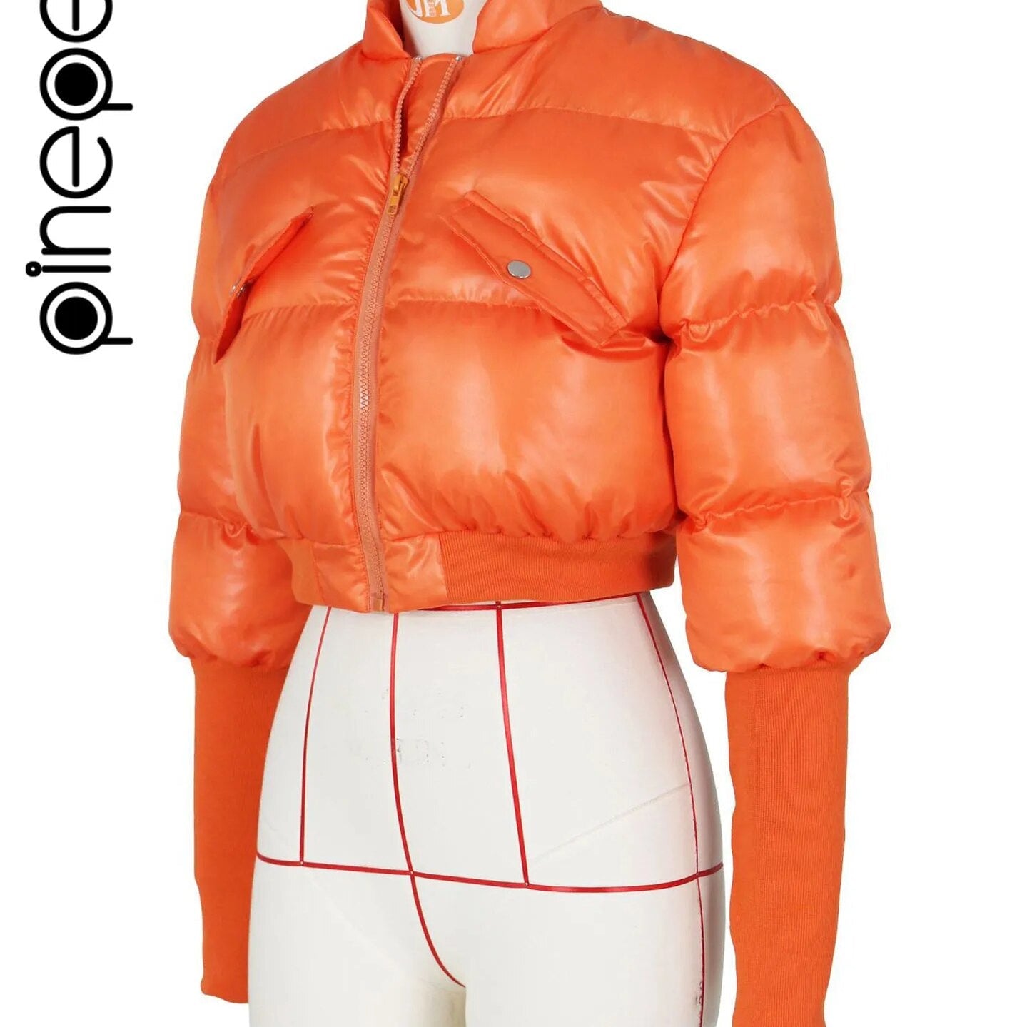 PinePear Thick Women Parkas 2024 Winter Warm Puffy Cropped Coats Cotton Padded Stand Collar Short Jackets Fashion Female Clothes