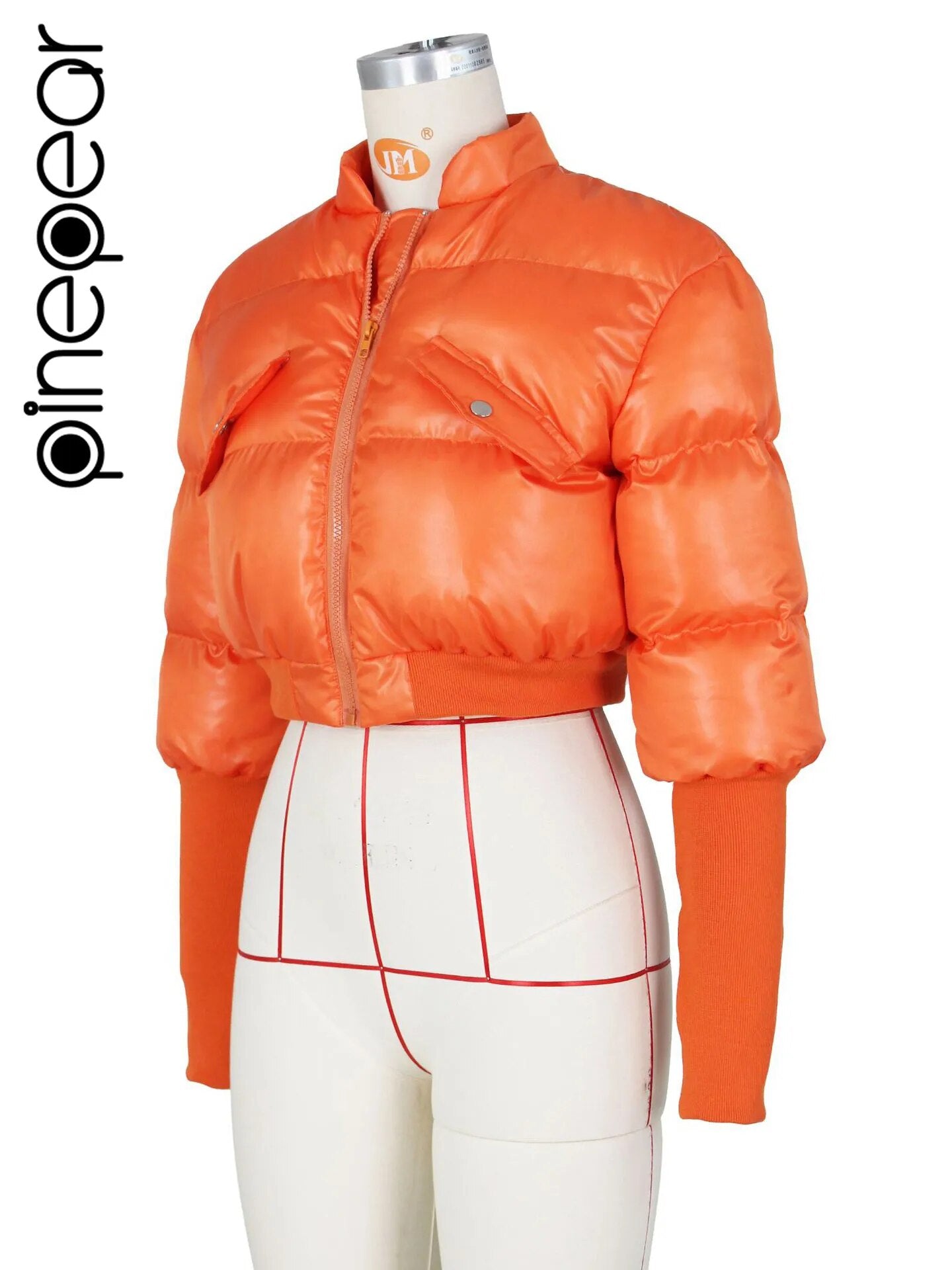 PinePear Thick Women Parkas 2024 Winter Warm Puffy Cropped Coats Cotton Padded Stand Collar Short Jackets Fashion Female Clothes