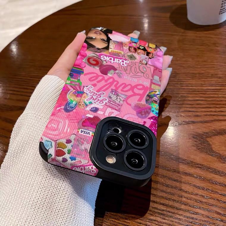 Pink Barbie Iphone 13Promax Case Y2K Girls Smartphone Shell 1214Pro Protective Holer Xr Xs Female Soft Cell Cover Accessory Gift