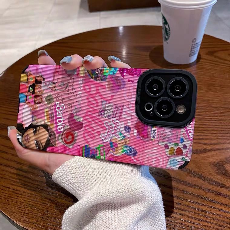 Pink Barbie Iphone 13Promax Case Y2K Girls Smartphone Shell 1214Pro Protective Holer Xr Xs Female Soft Cell Cover Accessory Gift