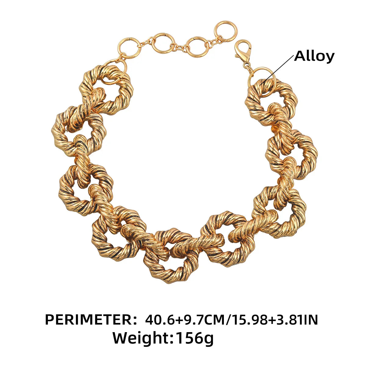 Statement Choker Woman Luxury Gold Color Metal Hoops Necklace Accessories For Women Fashion Exaggerated Necklaces