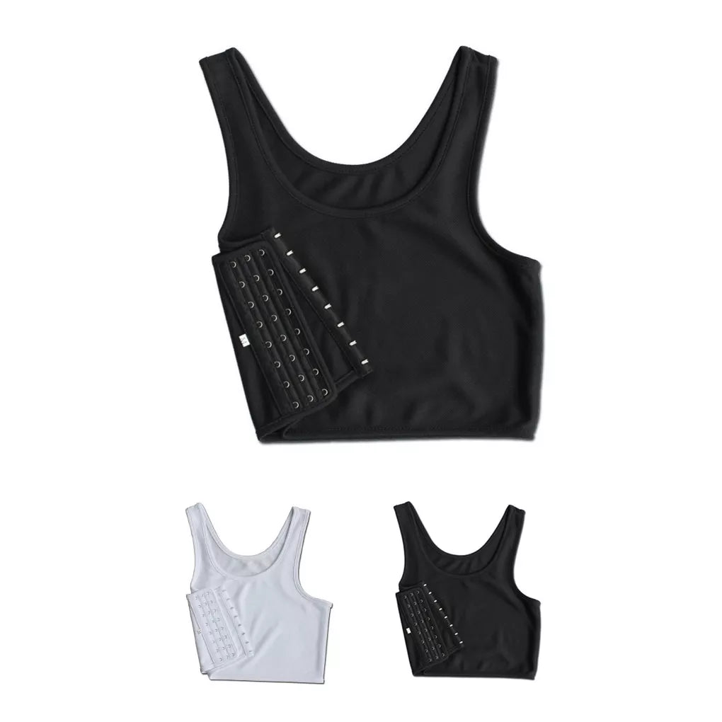 S-XL Flat Breast Binder Les Corset Lesbian Underwear Women Seamless Summer Short Vest Plus Size Tank Top Shaper Bustier