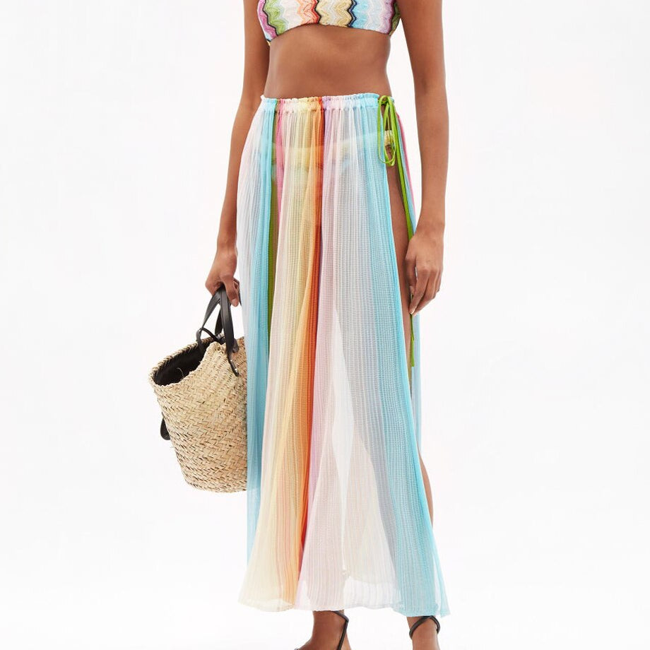 Tankini Fashion Colorblock Rainbow Striped Beach Swimsuit Set - Suit Surf Wear String Bathing Suit Luxury