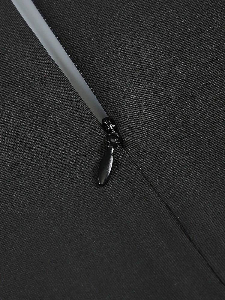 Black Maxi Dresses Women Sexy Deep V Neck Long Sleeves Gowns Runway Party Wear 2024 Spring New Fashion