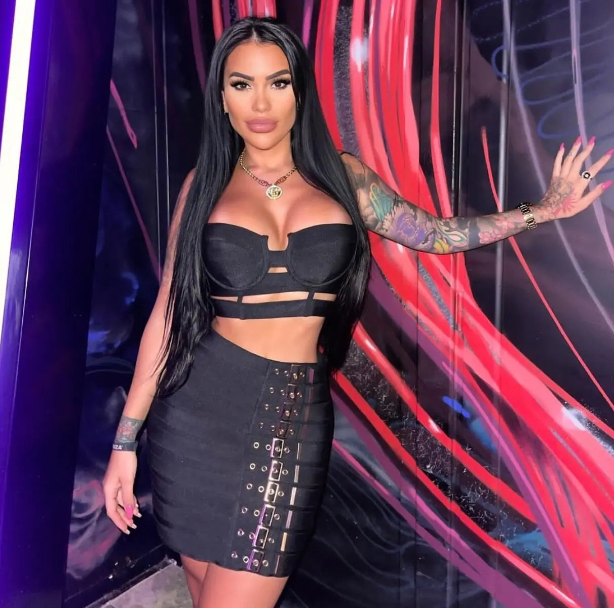 2024 Women Sexy Bandage Tops Fashion Pencil Skirts Set Nightclub Party Celebrate Women's Set High Quality