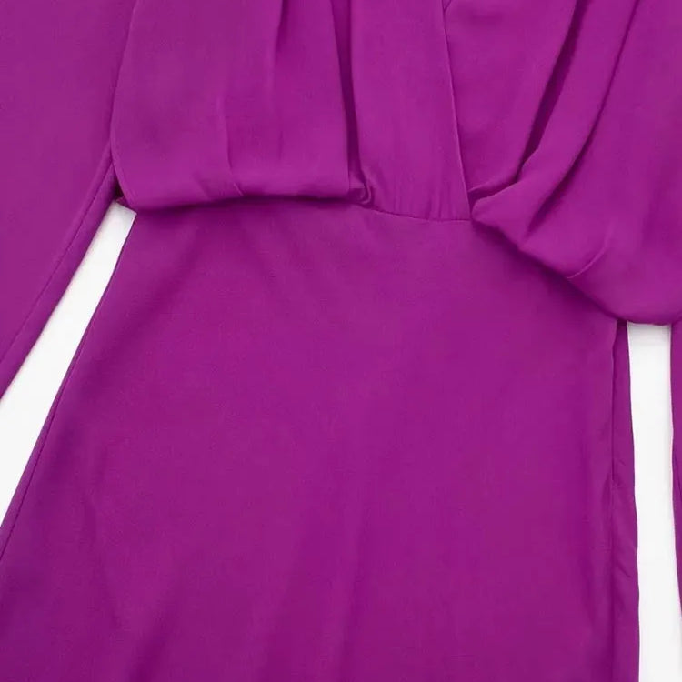 Bohemian Solid V-Neck Dress Women Elegant Flared Sleeve Female Midi Dresses New Spring Loose Beachwear Vintage Casual Vestidos