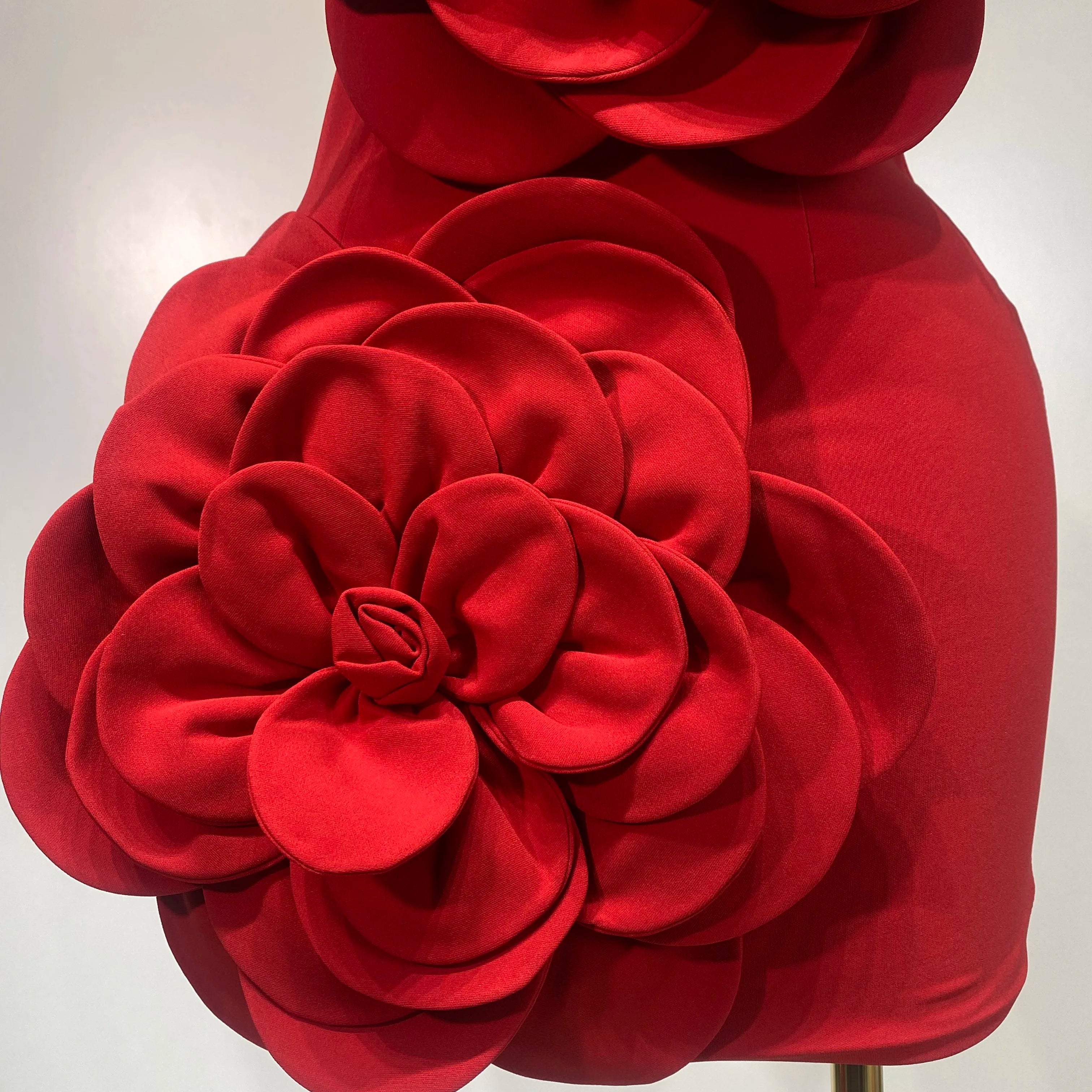 Women Sexy Strapless Backless Flower Red Mini Bodycon Dress 2025 Celebirty Elegant Evening Club Party Luxury Birthday Dresses