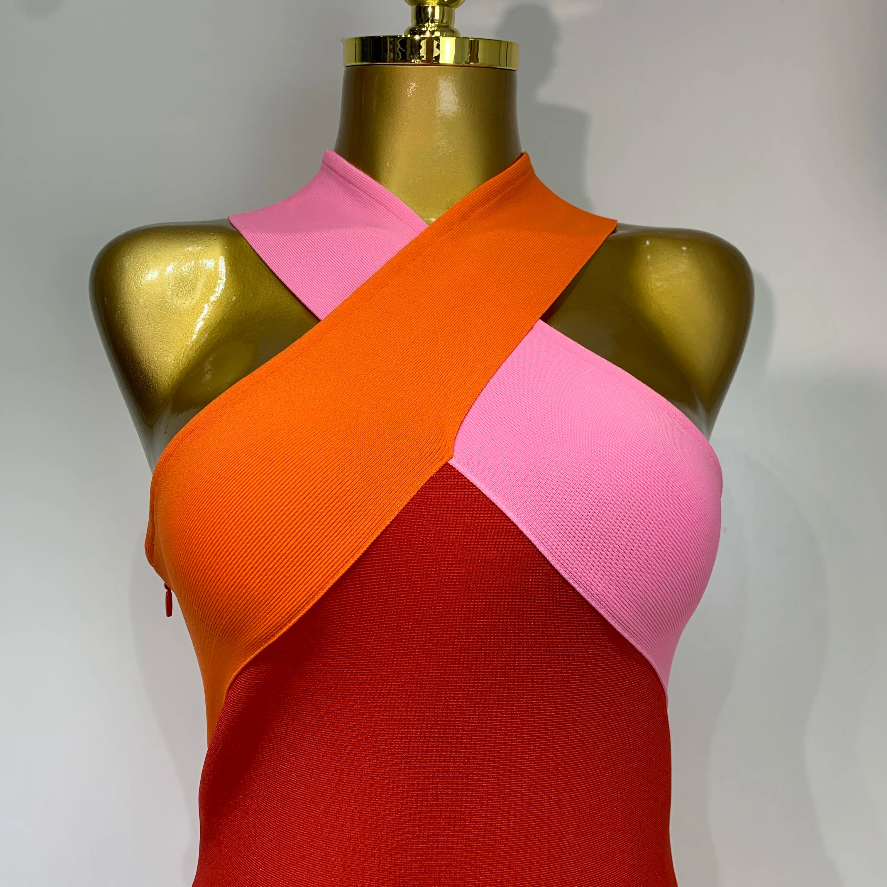 Women Sexy Backless Patchwork Bodycon Bandage Dress 2025 Celebirty Elegant Evening Party Carnival Luxury Birthday Dresses