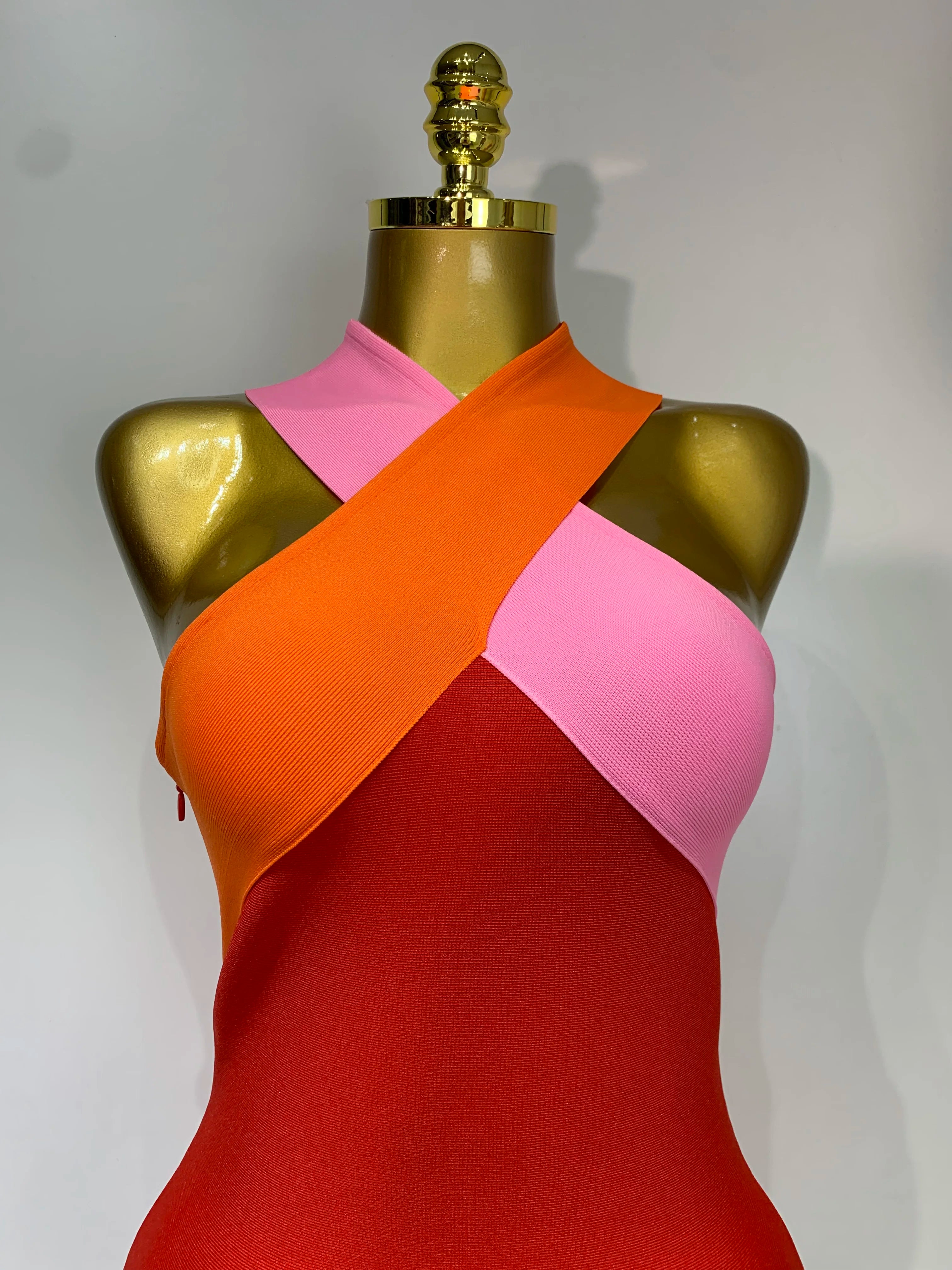 Women Sexy Backless Patchwork Bodycon Bandage Dress 2025 Celebirty Elegant Evening Party Carnival Luxury Birthday Dresses