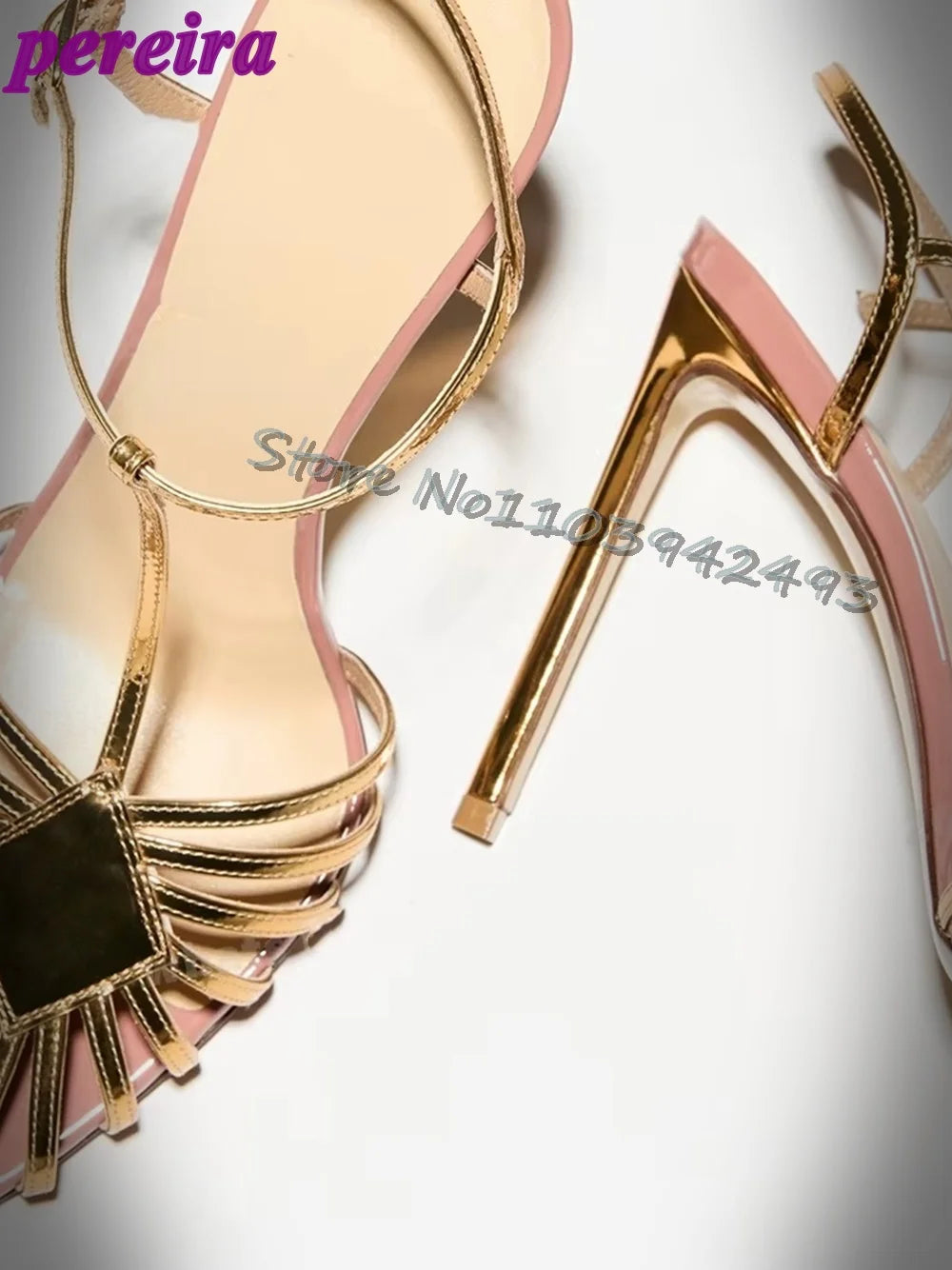 Womens Strappy High Heels Open Toe Sandals Fashion Summer Party Shoes Ladies Elegant Wedding Dress Shoes Red And White Color Ava golden