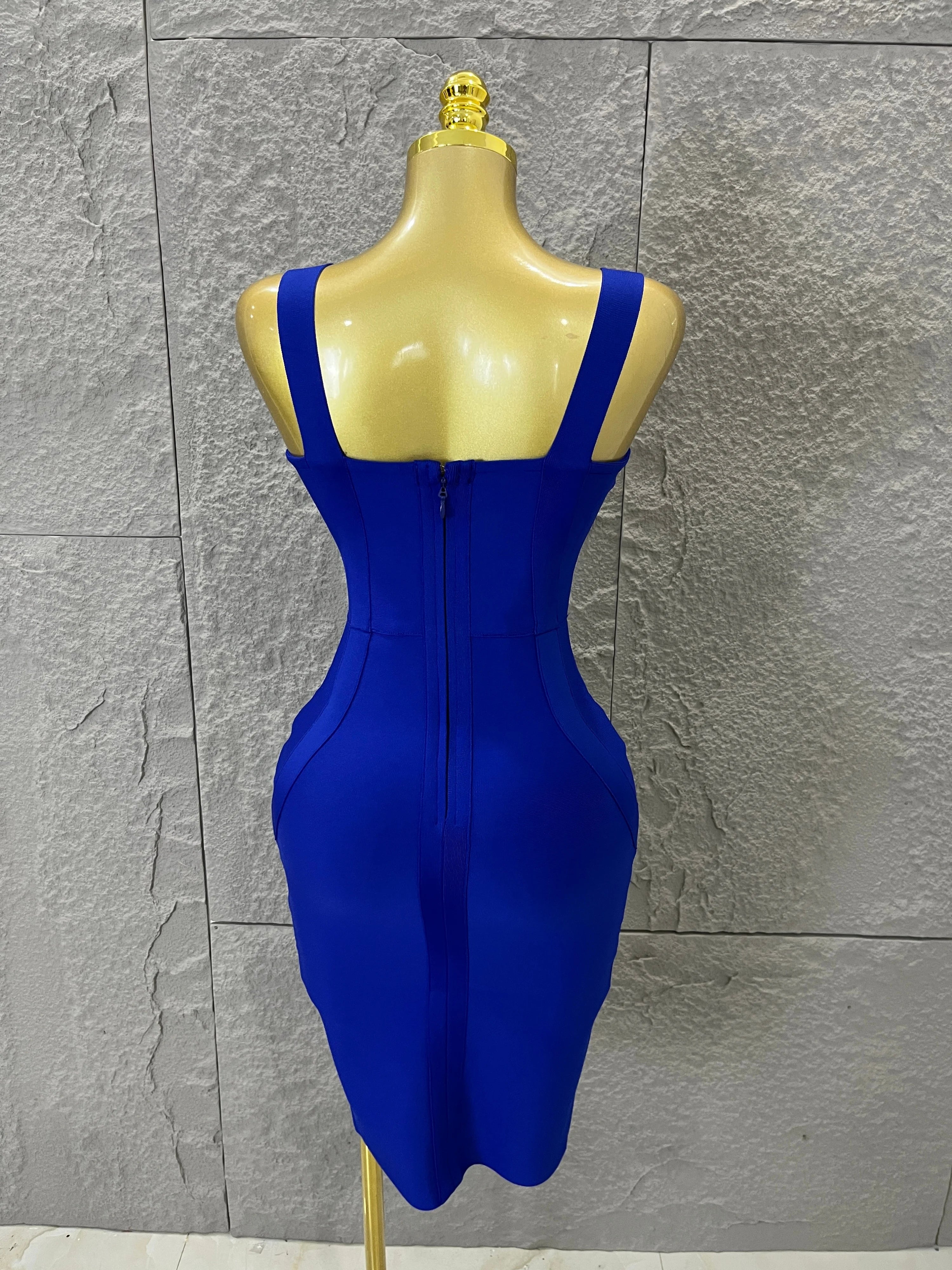 Elegant Sweetheart Neck Bandage Dress Crisscross Bust Slim Fit Midi Evening Banquet Formal Dinner Wedding Guest Cocktail Outfit