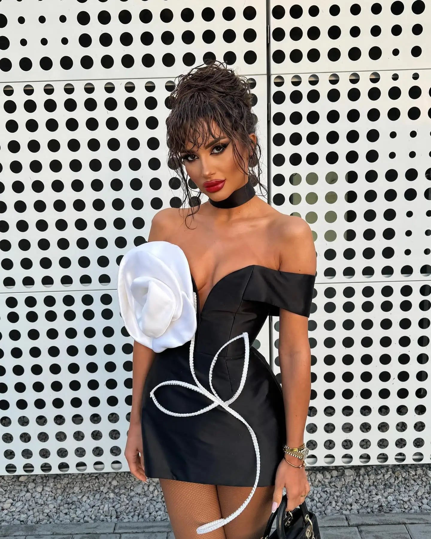 Women Sexy Off the Shoulder Big Florals Bodycon Mini Bandage Dress Celebrity Fashion Evening Party Red Carpet Dress