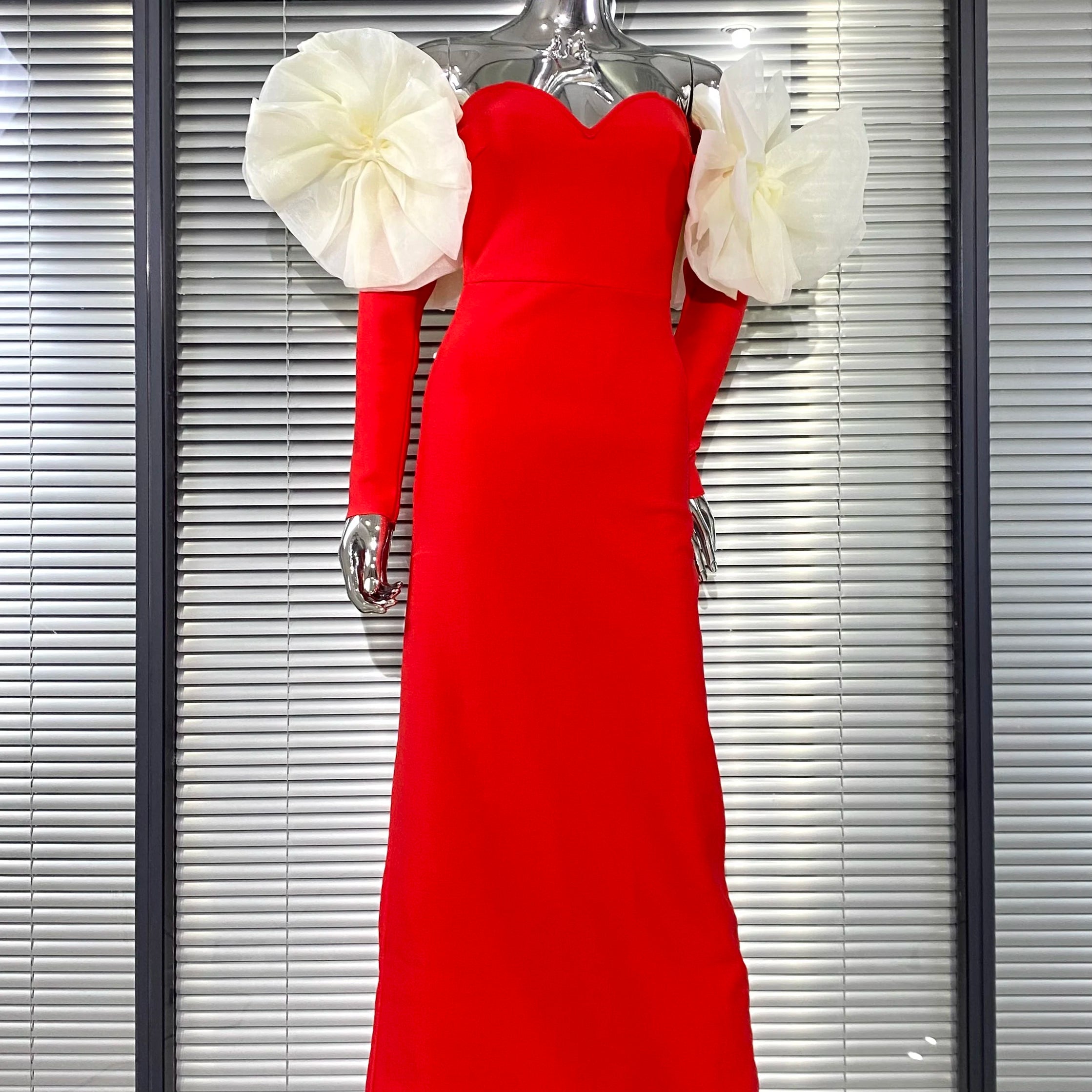 2025 Stereoscopic Flower Sexy Off The Shoulder Ankle Lenght Bandage Dress Woman Birthday Party Vestido Celebrity Party Outfit