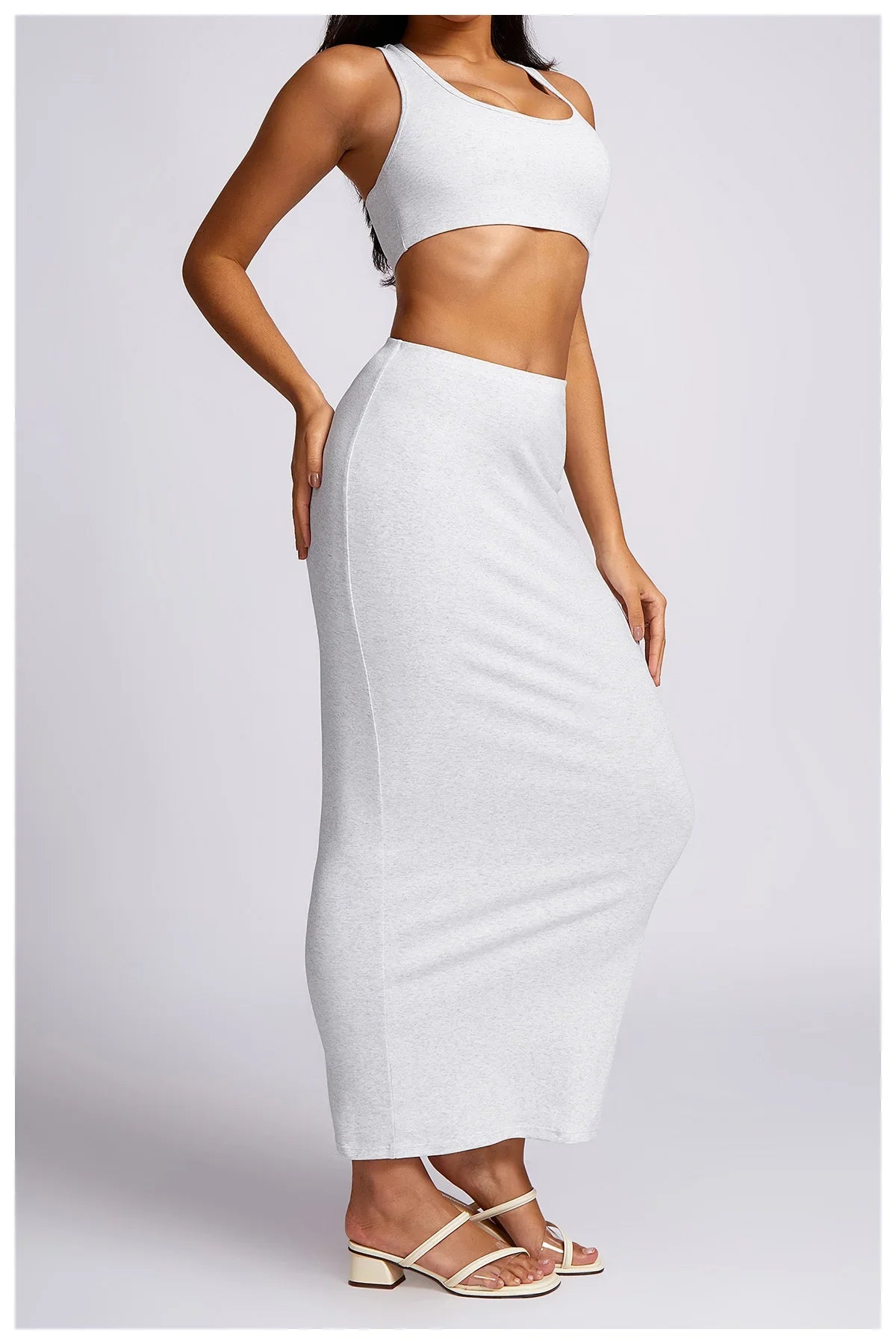 New Yoga Set Workout Clothes Fitness Suits Sports Bra High Waist Leggings 2 Piece Women High Stretch Gym Outfit white gray-2