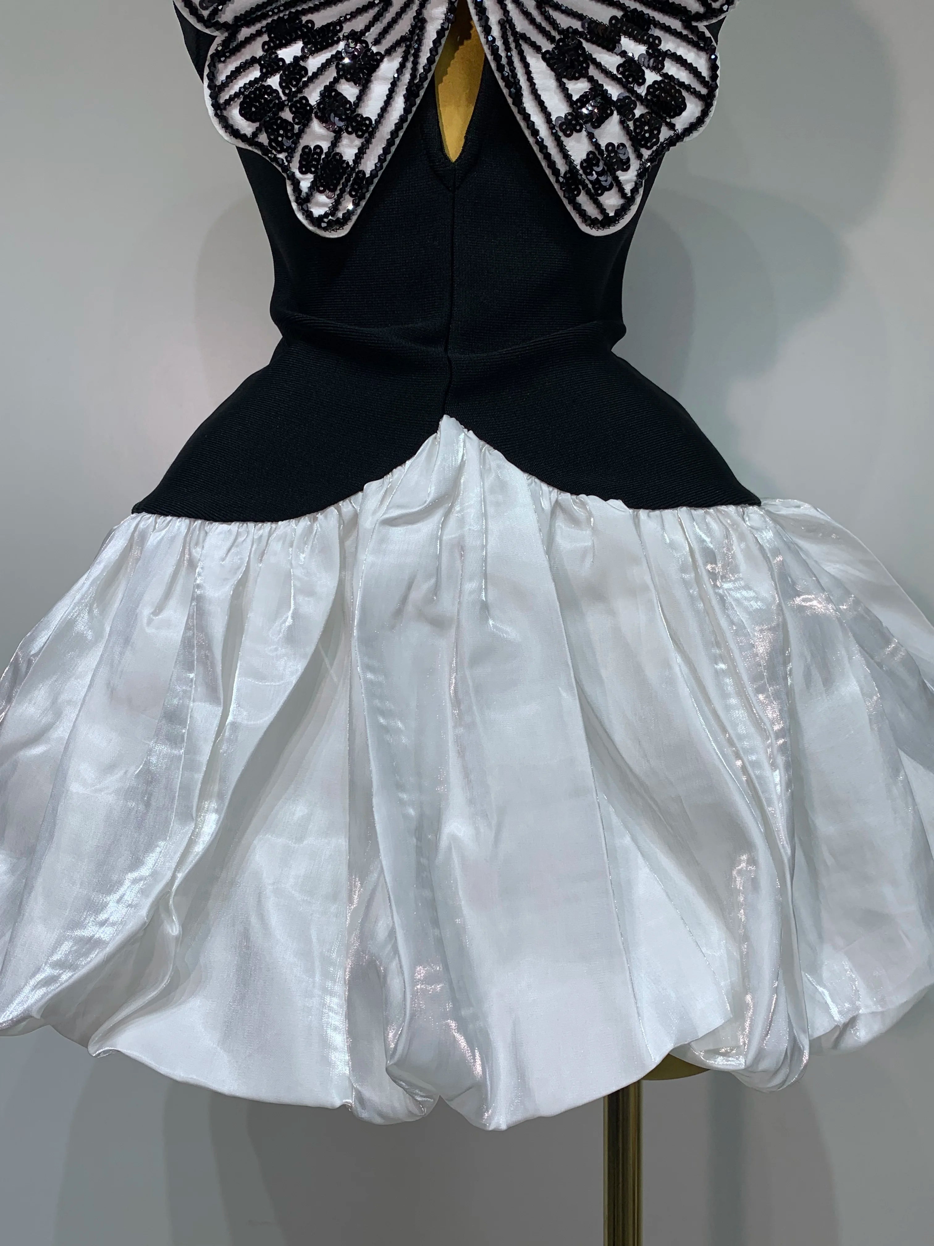 Elegant Evening Party Bandage Dress Sexy Backless Butterfly Sequin Designer Women Luxury Birthday Celebrity Fashion Show Dresses