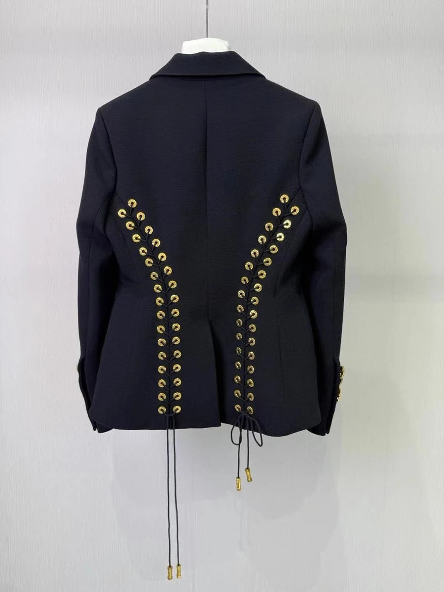 Solid Slimming Jackets for Women Lapel Long Sleeves Patchwork Irrgular Button Temperament Jacket Female Fashion New