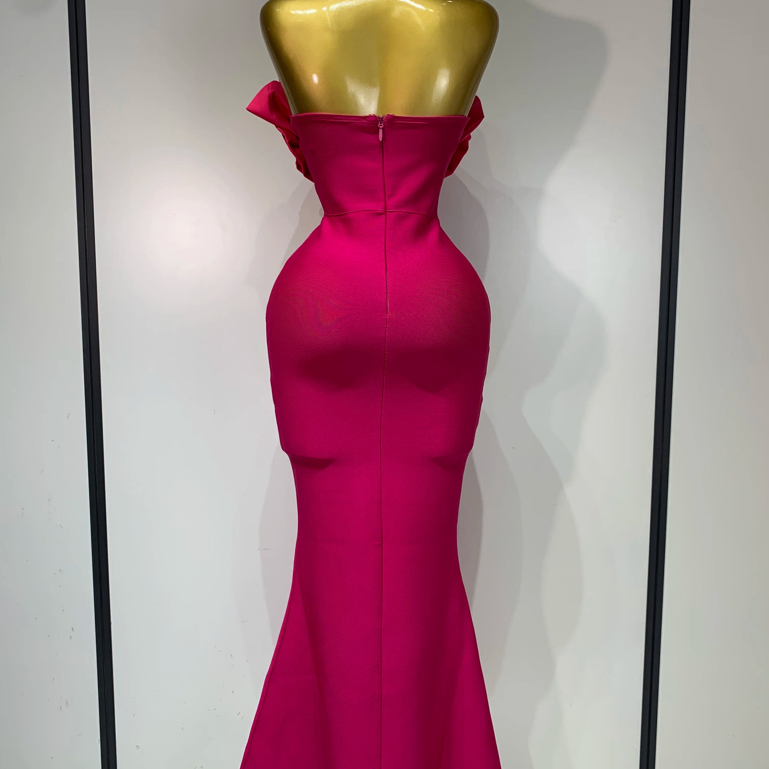 Luxury Birthday Party Dresses Women Elegant Bandage Bodycon Dress Strapless Appliques Sparkly Diamond Evening Club Outfit