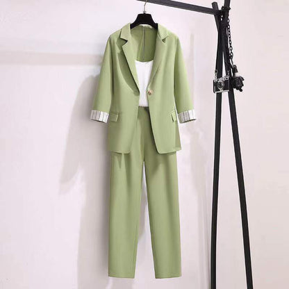 Vêtements professionnels pour femmes, nouvelle veste de costume, gilet et pantalon, trois pièces, mode coréenne, blazer, ensemble à bretelles, printemps-automne 