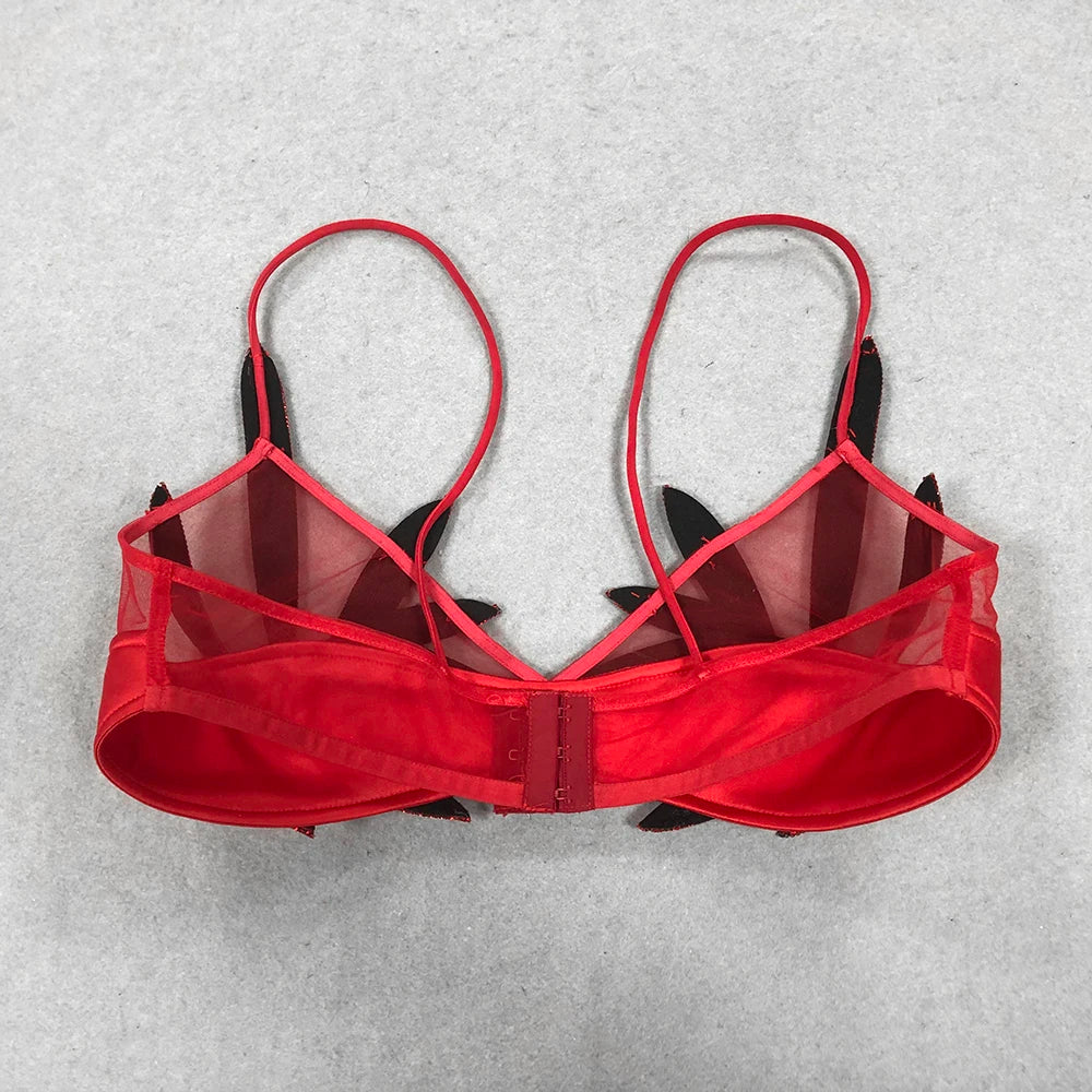 2025 Sexy Women'S Chiffon Patchwork Satin Diamond Studded Bra Top Spaghetti Strap Sleeveless Concealed Button Ultra Short Top