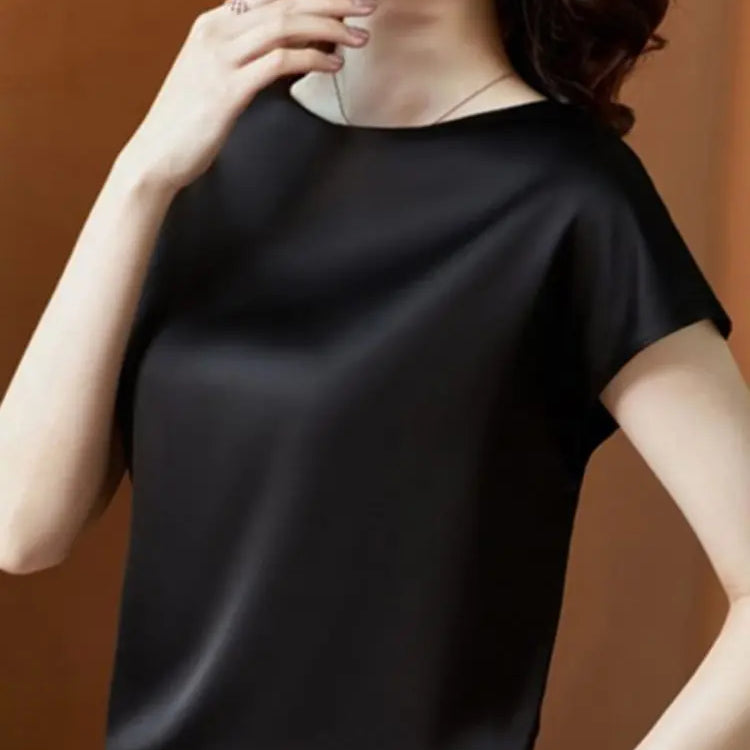 ZANZEA Summer Fashion Blouse Elegant Short Sleeve Satin Shirt Women Stylish OL Work Shirt Female Party Blusas Tunic Chemise