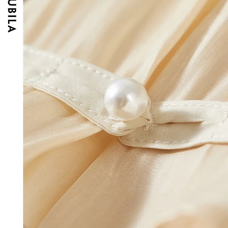 Sentubila Vintage Elegant Dresses for Women 2024 Summer Fashion V-Neck Empire Puff Sleeves A-Line Long Dresses Women Clothing