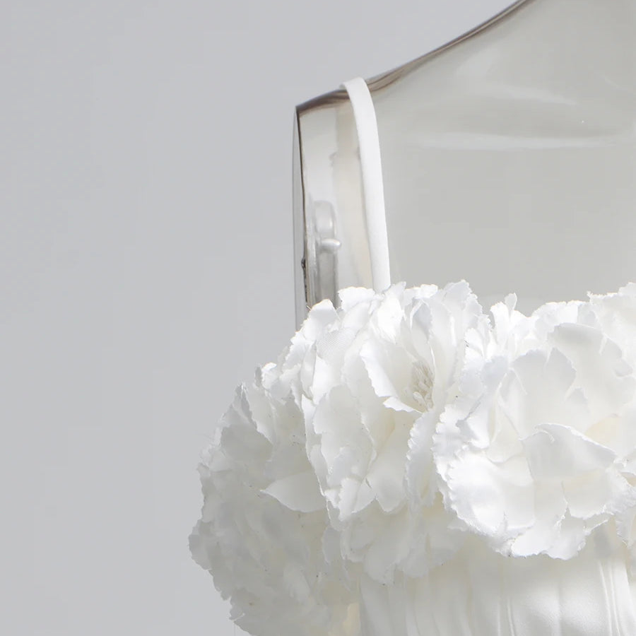 Solid Spliced Appliques Elegant Dresses for Women Deep V Neck Sleeveless Patchwork Folds Dress Female Fashion New