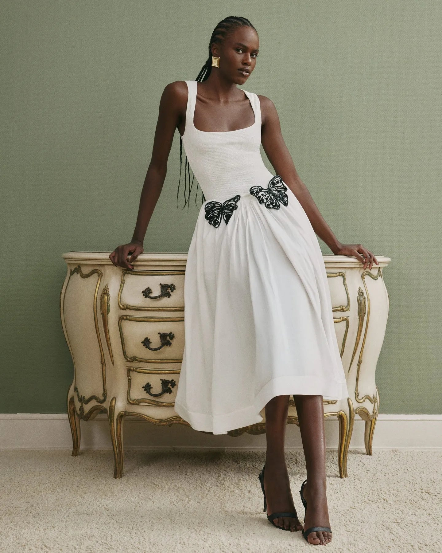 White Color Women Sleeveless Sexy O-Neck Straight Long Dress Elegant Evening Party Celebrity High Street Wear