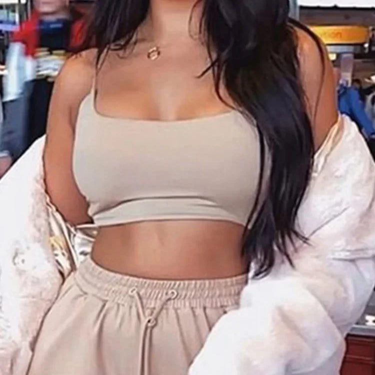 Womens Summer Camis Tanks Tops Sleeveless Cotton Bustier Unpadded Bandeau Bra Vest Crop Top Seamless Tees