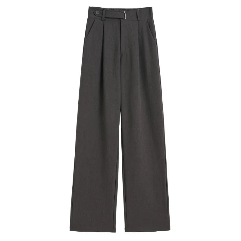 Seoulish High Waist New Suit Wide Leg Women‘s Full Pants Spring Summer Female Elegant Minimalism Straight Loose Trousers