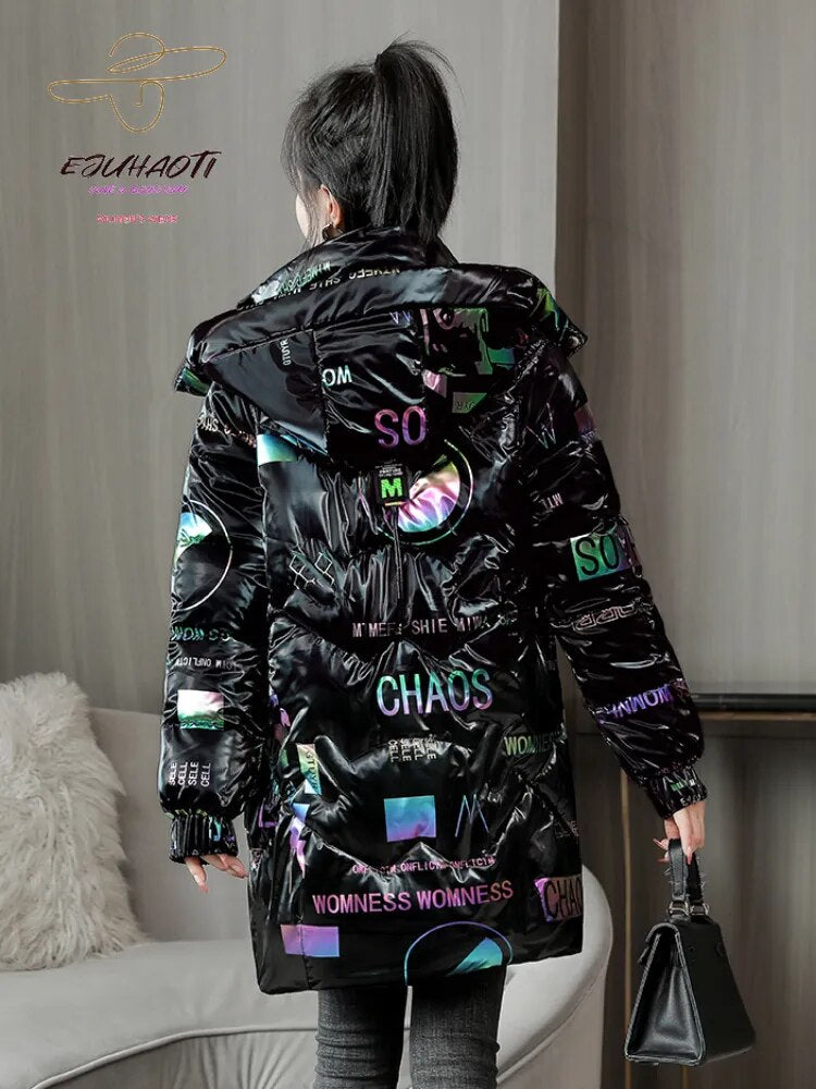 Women's Oversized Winter Coat 2024 New Mid-length Loose Jacket Ladies Elegant No-wash Parkas Korean Fashion Slim Clothes