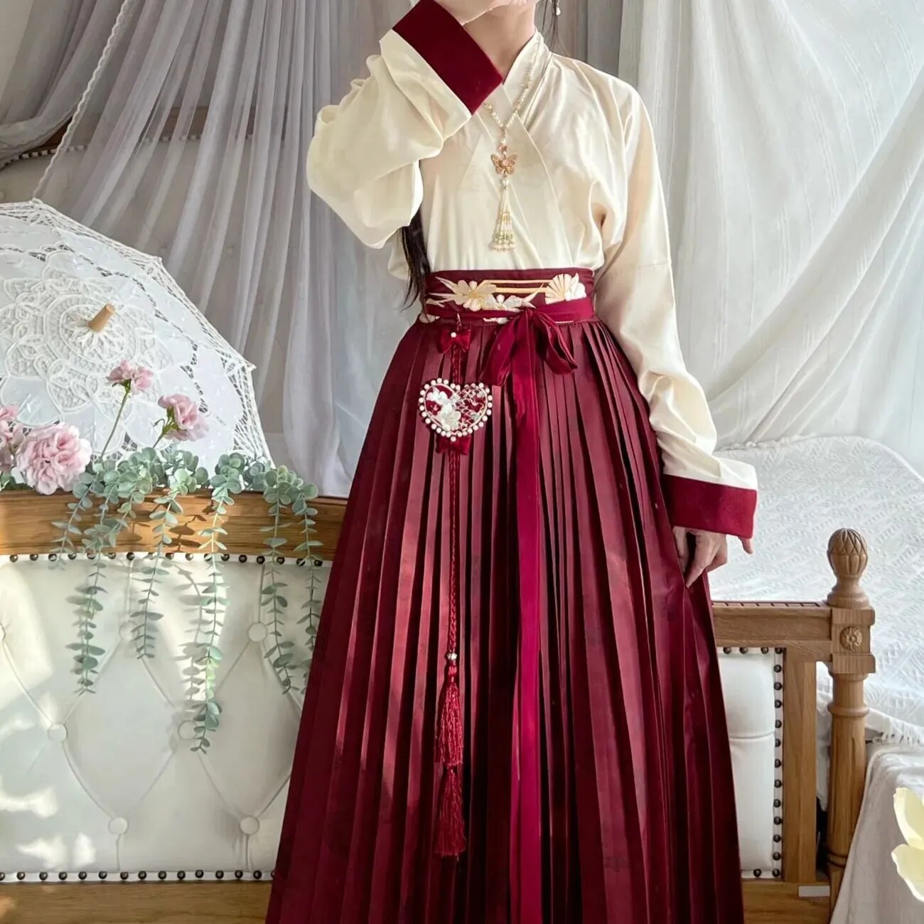 Winter Original Song Dynasty 2024 Hanfu Woolen Sweater Thickened Double-breasted Long Jacket Women Longuette for Girls and Women