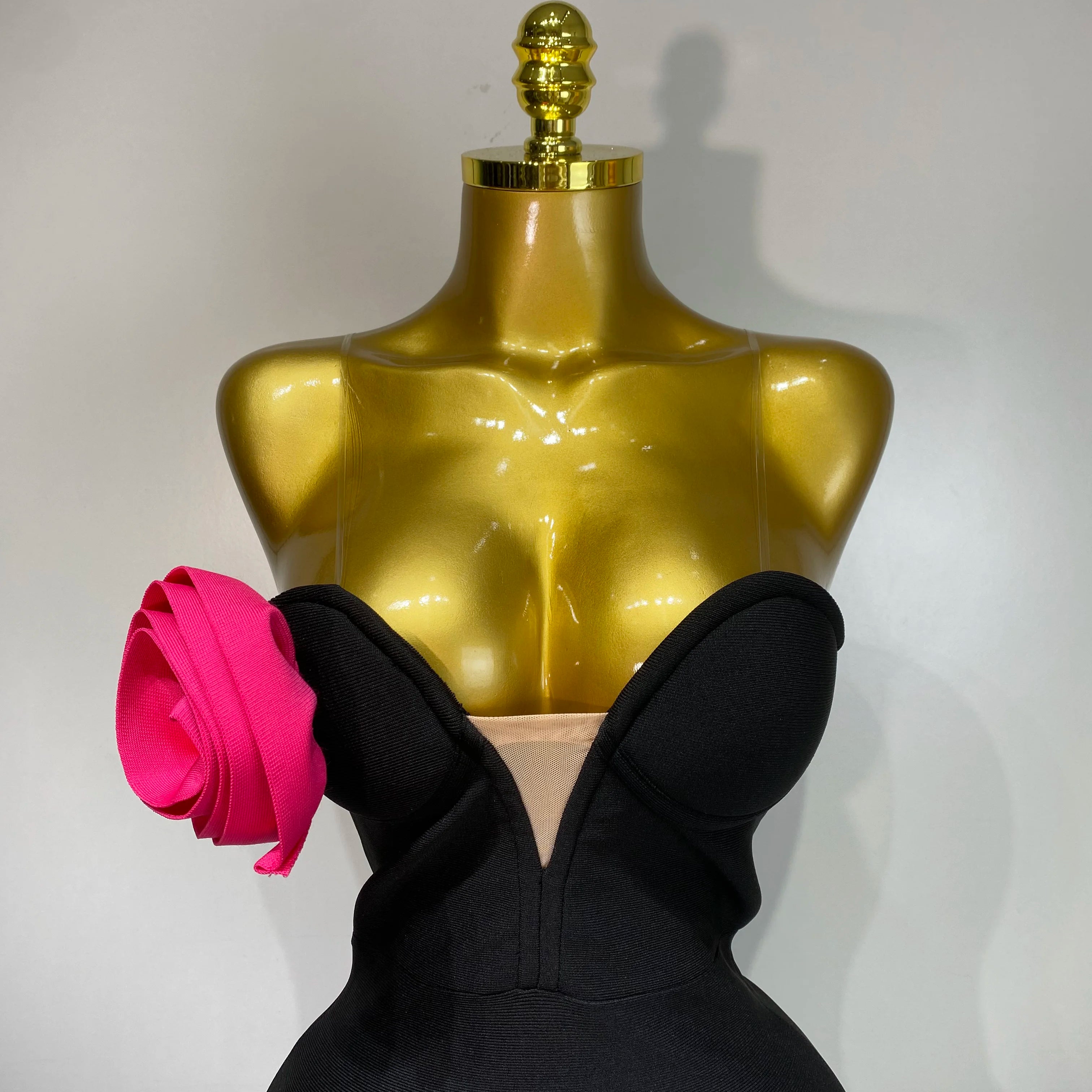 Women Sexy Strapless Backless Flower Patchwork Maxi Long Bandage Dress 2025 Elegant Evening Club Luxury Birthday Party Dresses