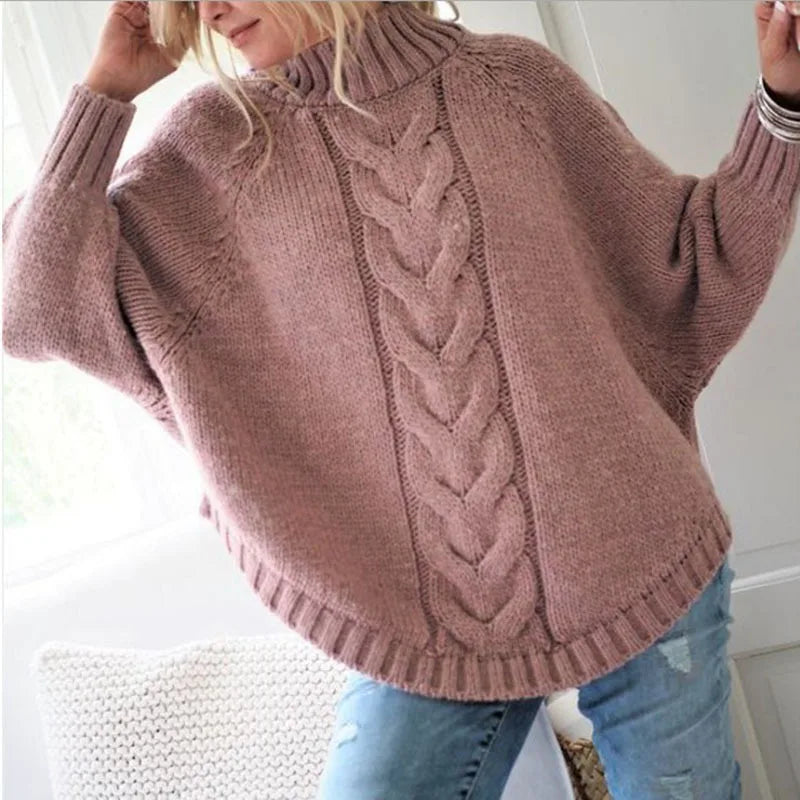 Women Sweater Casual Pullovers Autumn Winter Basics Knitted Korean Loose Striped O-neck Long Sleeve Elegance Sweet B-Pink One Size