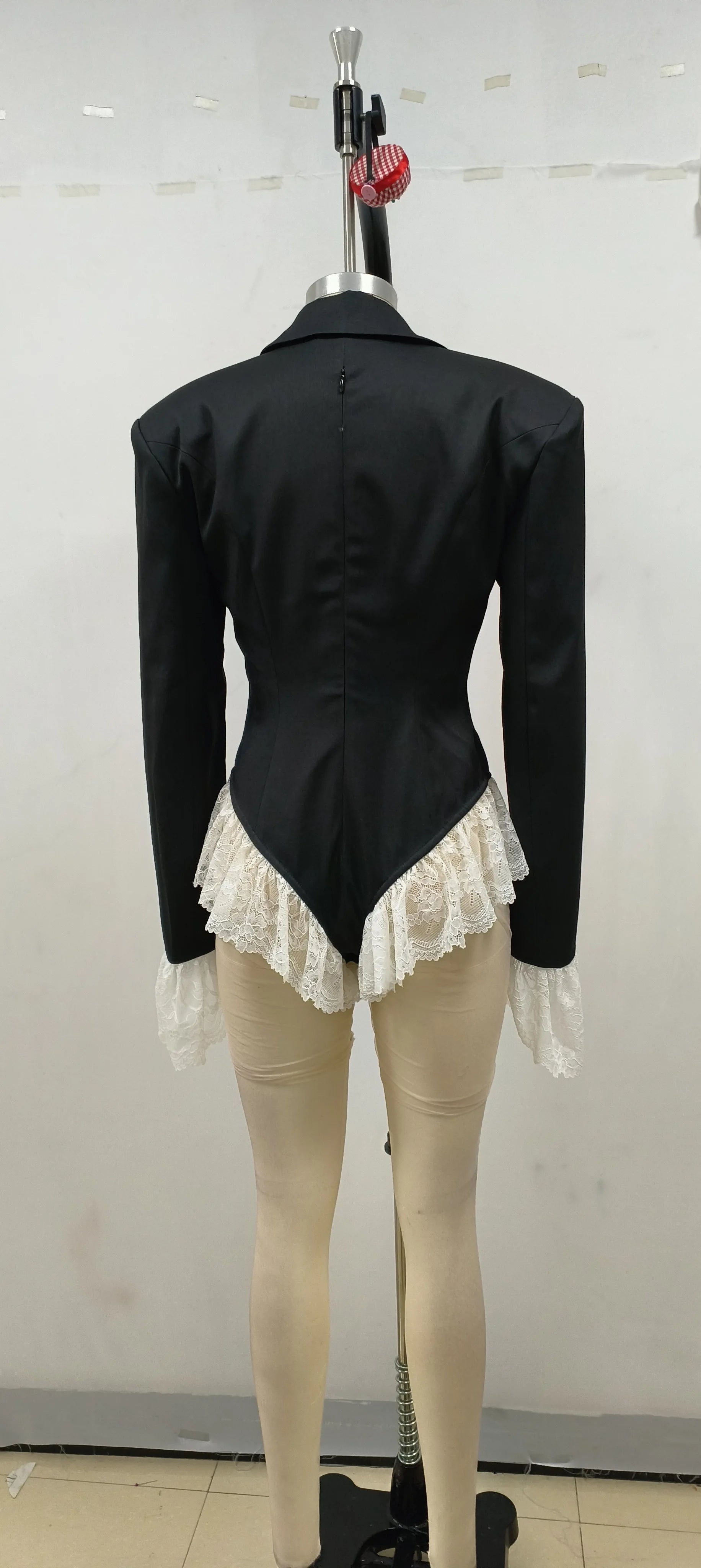 New Spot Europe And The United States Fashion Sexy Long-Sleeved One-Piece Triangle Suit Jacket Cross-Border Women's Jumpsuit