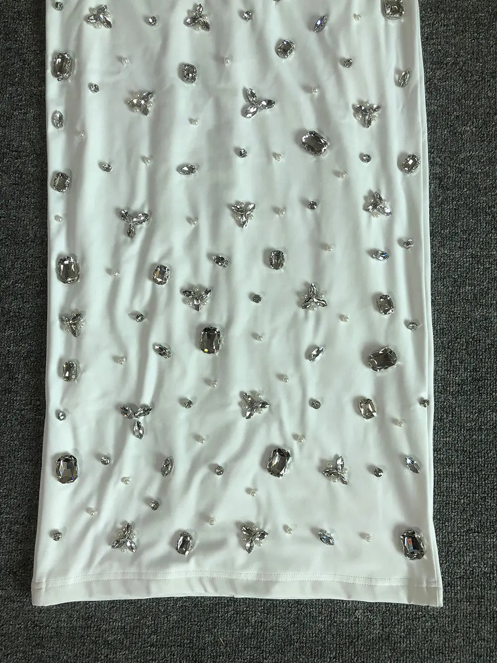 2025 Sexy Women Light Luxury Nail Bead Dress with Slant Neck and Sleeveless Bodycon Flute Patchwork Dress Evening Party Vestidos