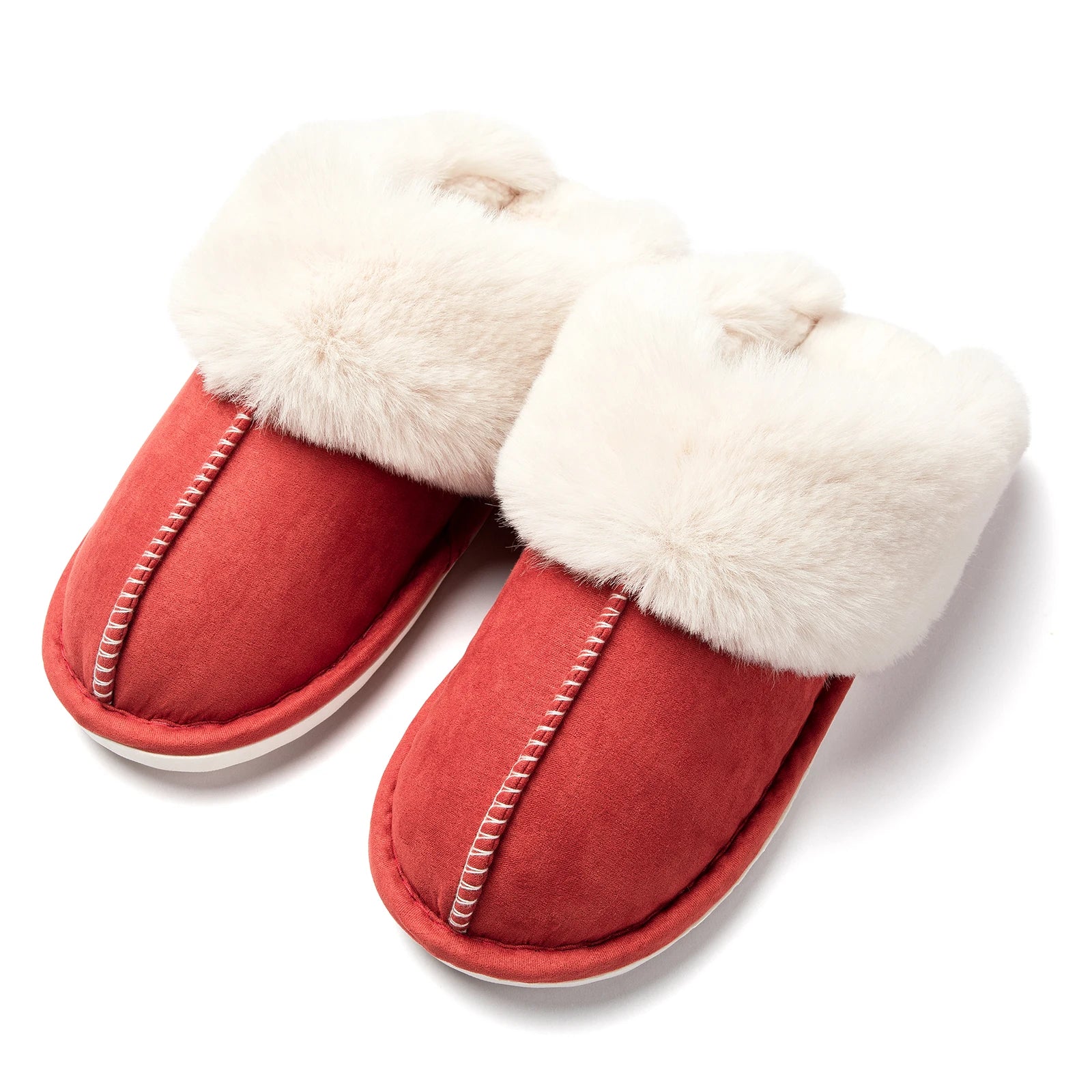 Winter Slippers Women Indoor Outdoor Wear Soft Thick PNon-slip waterproof Warm Red