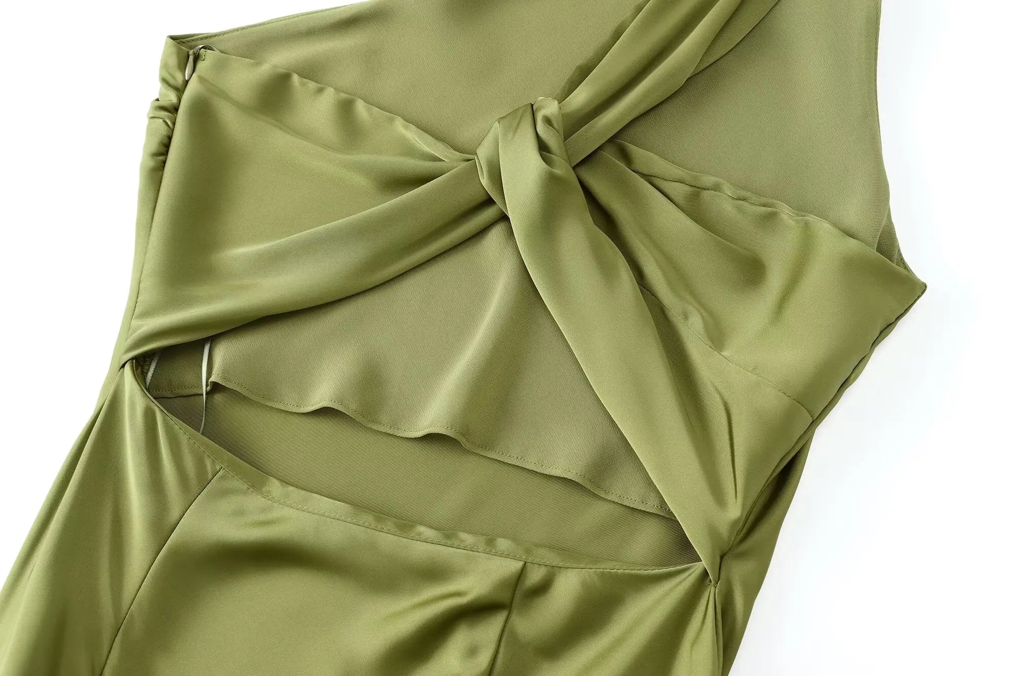 TRAFZA Elegant Woman Chic Vintage Backless Folds Side Zipper Long Dress Women Asymmetrical Sleeveless Solid Evening Dress