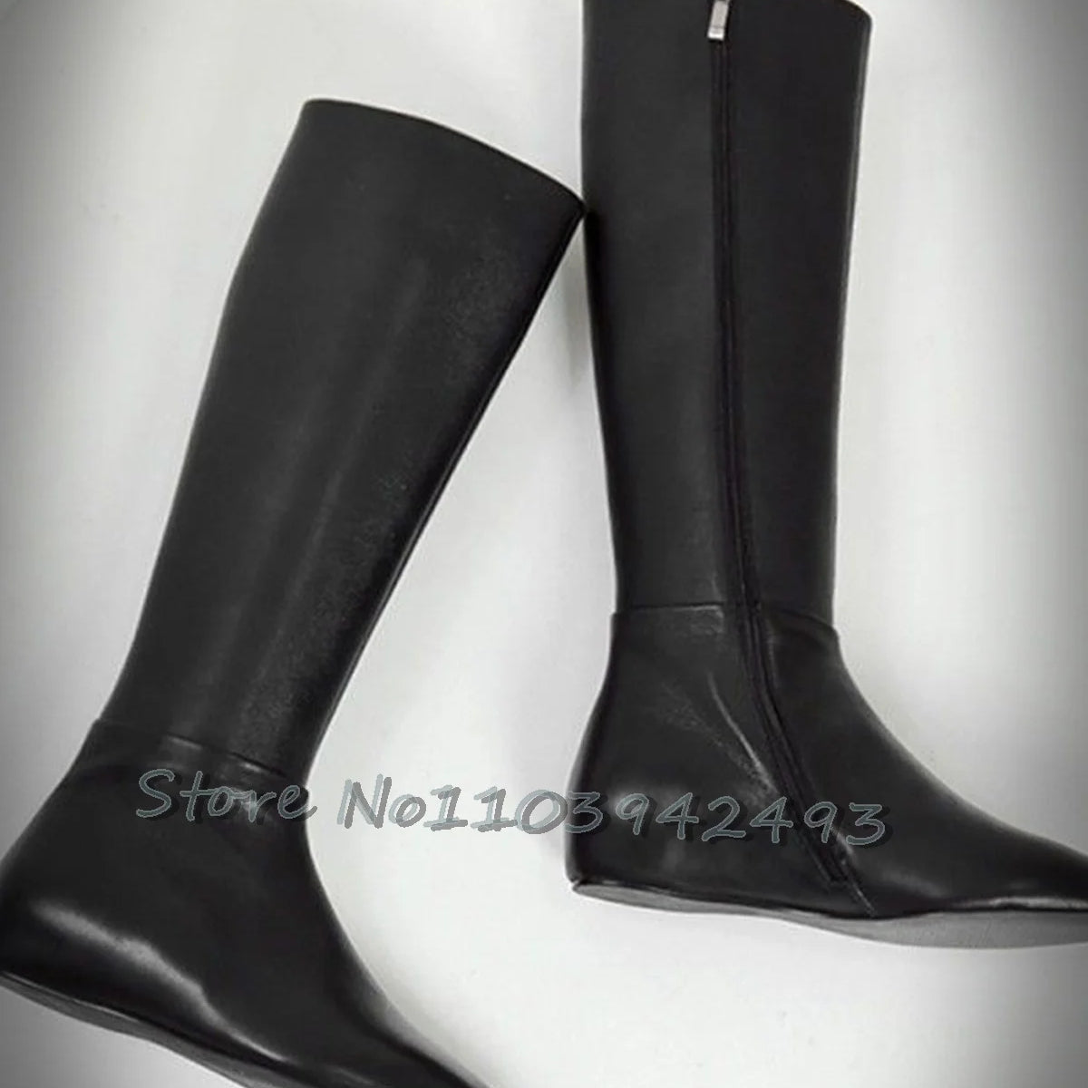 Fashion Catwalk Boots Women Botas Wide Fit Heels Loose Large Pants Tude Shoes Stiletto Knee-High Dress Winter Pull On Plus Size